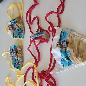 Brazil hand painted bikini McDonalds theme